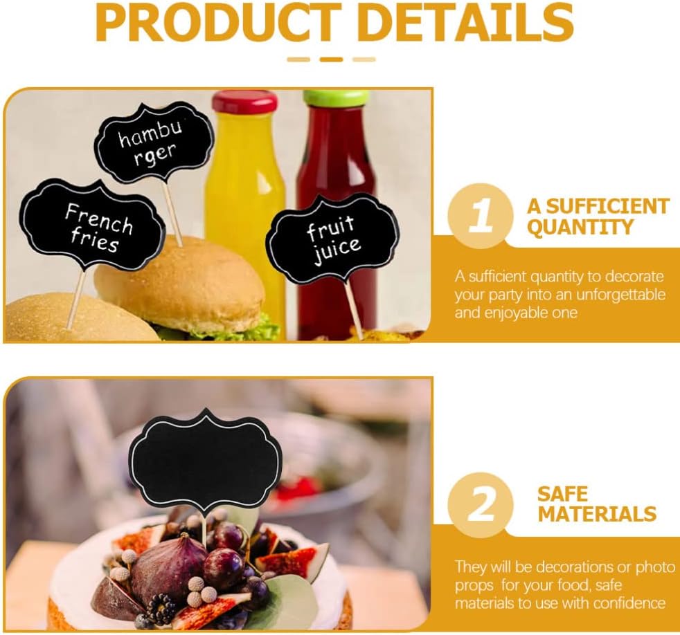 48pcs Writable Chalkboard Cheese Markers for Wedding Buffet Labels