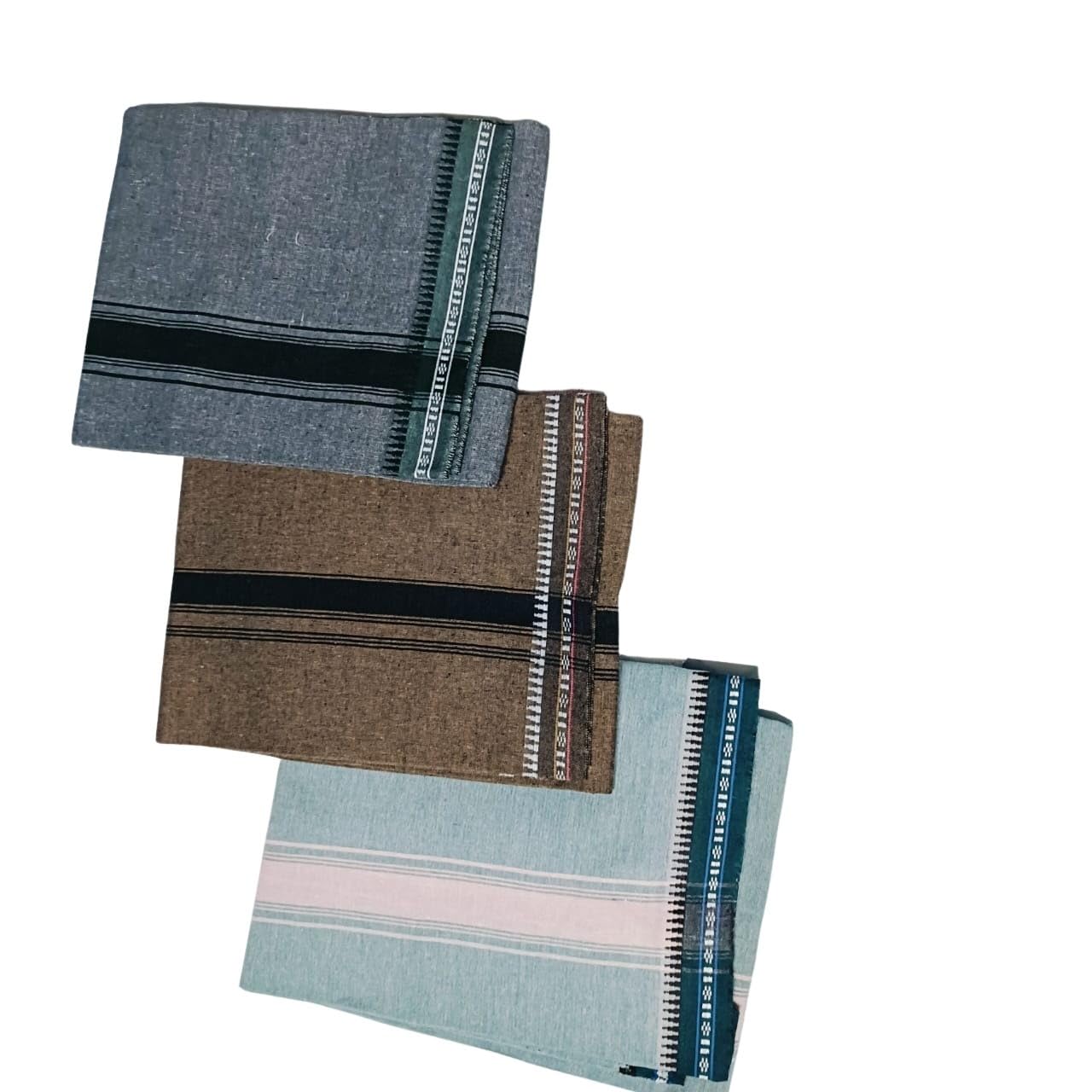 Men's Cotton Dhoti/Kerala Style Dhoti (Pack of 3) (brown, grey,blue)-picture-32