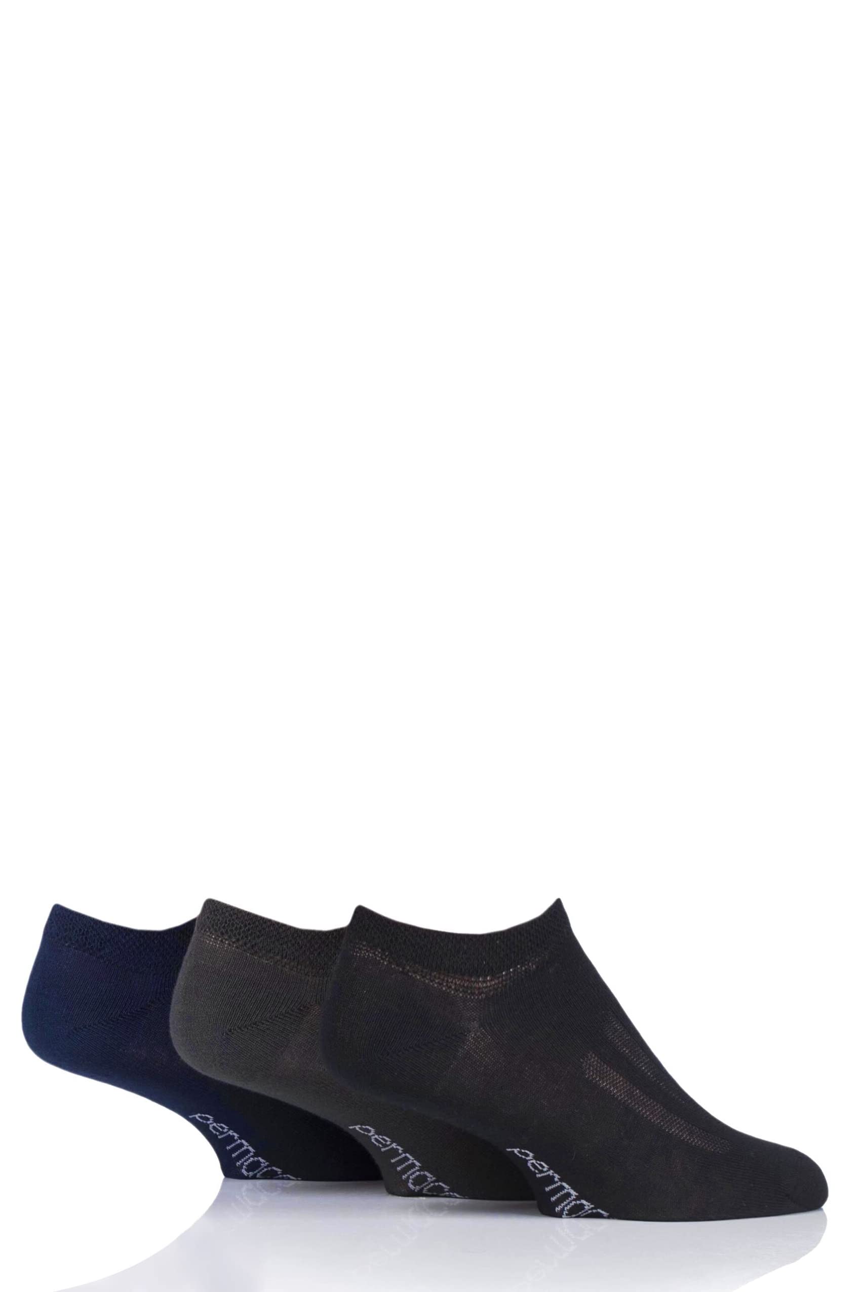 SockShop PermaCool Mens and Ladies Evaporation Cooling Trainer Socks Pack of 3 - Black/Navy/Charcoal 6-8.5 Unisex