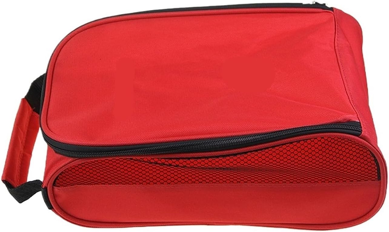Golf Shoes Bag Golf Shoe Bag, Men/Women Outdoor Zippered Carrier Bags with Ventilation Sport Shoes Travel(Red)