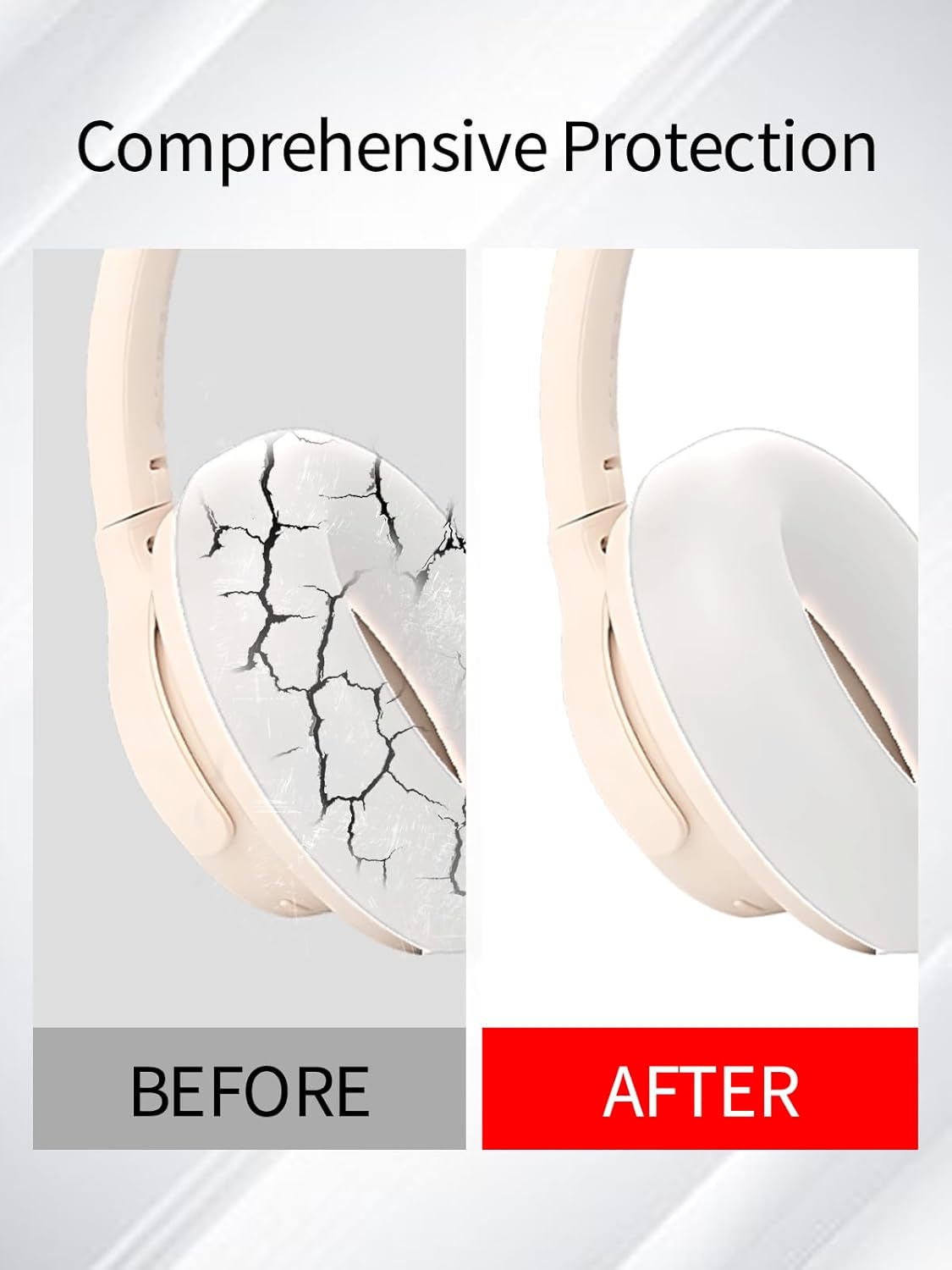 Silicone Case Cover for Soundcore by Anker Q20i Hybrid Active Noise Cancelling Headphones,Ear Caps Cover/Headband Cover for Life Q20i,Anti-Scratch Accessories Soft Silicone Protector.(White)