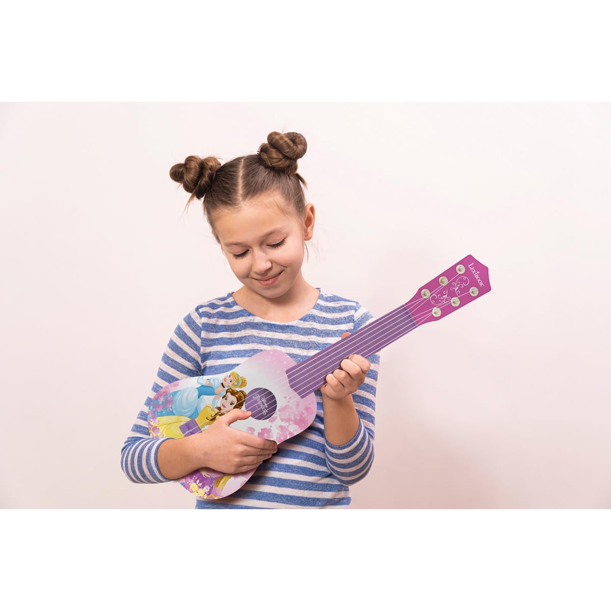 Lexibook Disney Princess Roszpunka Moja Gitara, 6 Strun Nylonowych, 53 cm, Przewodnik w Zestawie, Różowy, Fioletowy, K200DP
