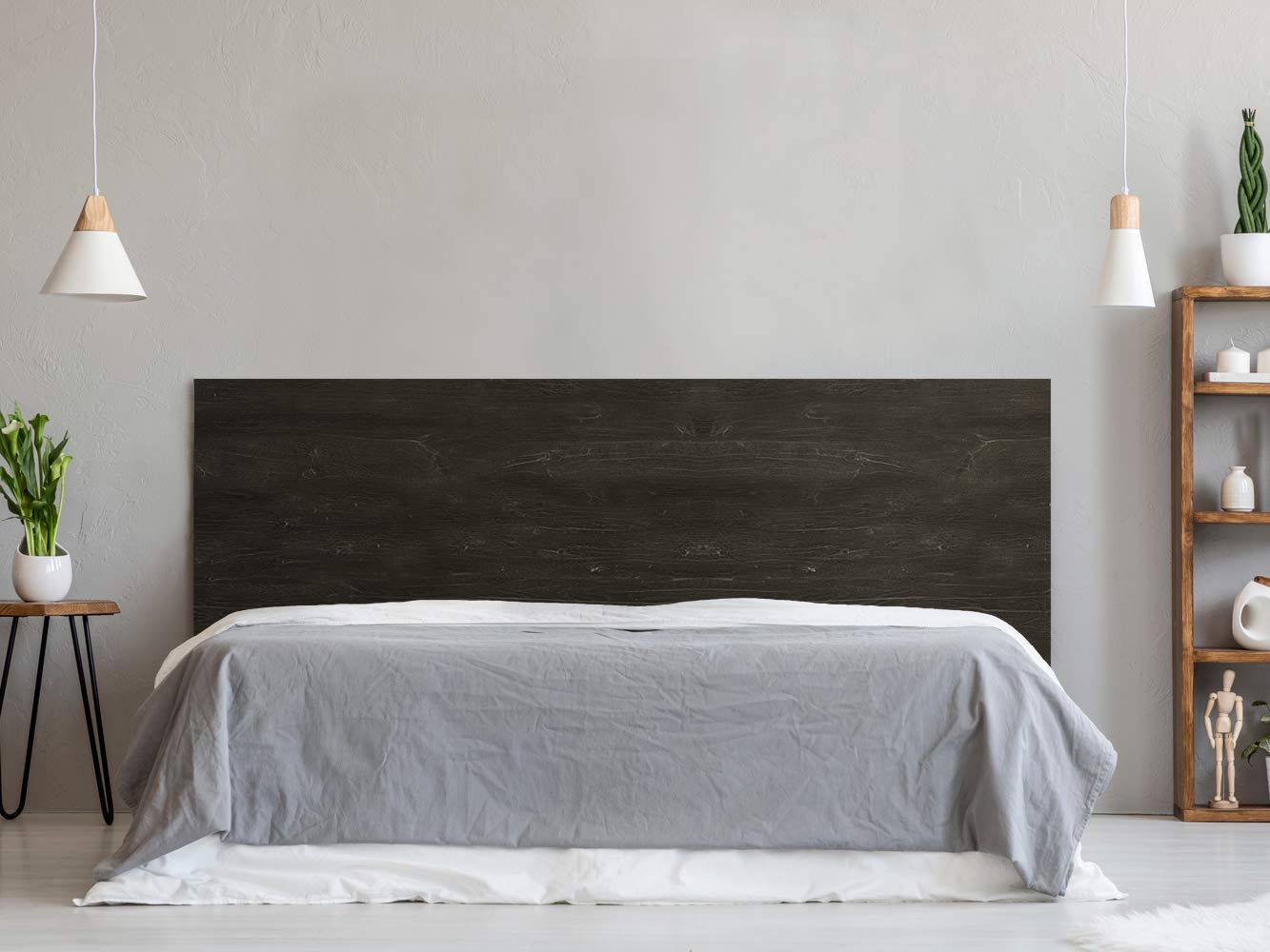 Oedim Cabecero Cama PVC Textura Madera Marrón Oscura 150x60cm | Disponible en Varias Medidas | Cabecero Ligero, Elegante, Resistente y Económico