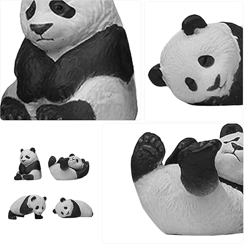 Miniatura 2 de Decoración de invierno Panda hecho a mano, adorno de escritorio, decoración de invierno, 4 piezas, figuras de pastel de animales, adorable