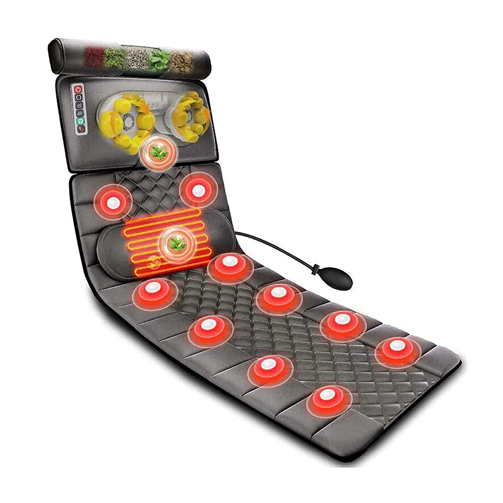 Massage Mat With 20 Neck Shiatsu Kneading Massage Heads,9 Modes 9 Levels,Heated Mattress Pad Full Body Massager Cushion For Neck And Back, Lumbar Calf Muscle Relaxation Heating Pad - View #9