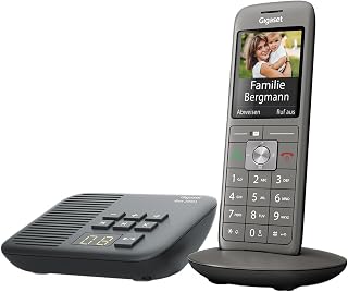 Gigaset CL660A Schnurloses Dect-Telefon mit Anrufbeantworter und großem TFT-Farbdisplay, Metall Anthrazit, Box 200 [Deutsche Version]