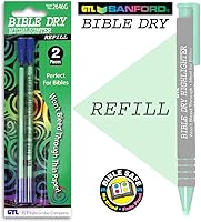 Vista 5 de Dry Bible/Book Highlighter Pen con 2 Pack Biblia/Book Dry Resaltador Recambio (Verde)