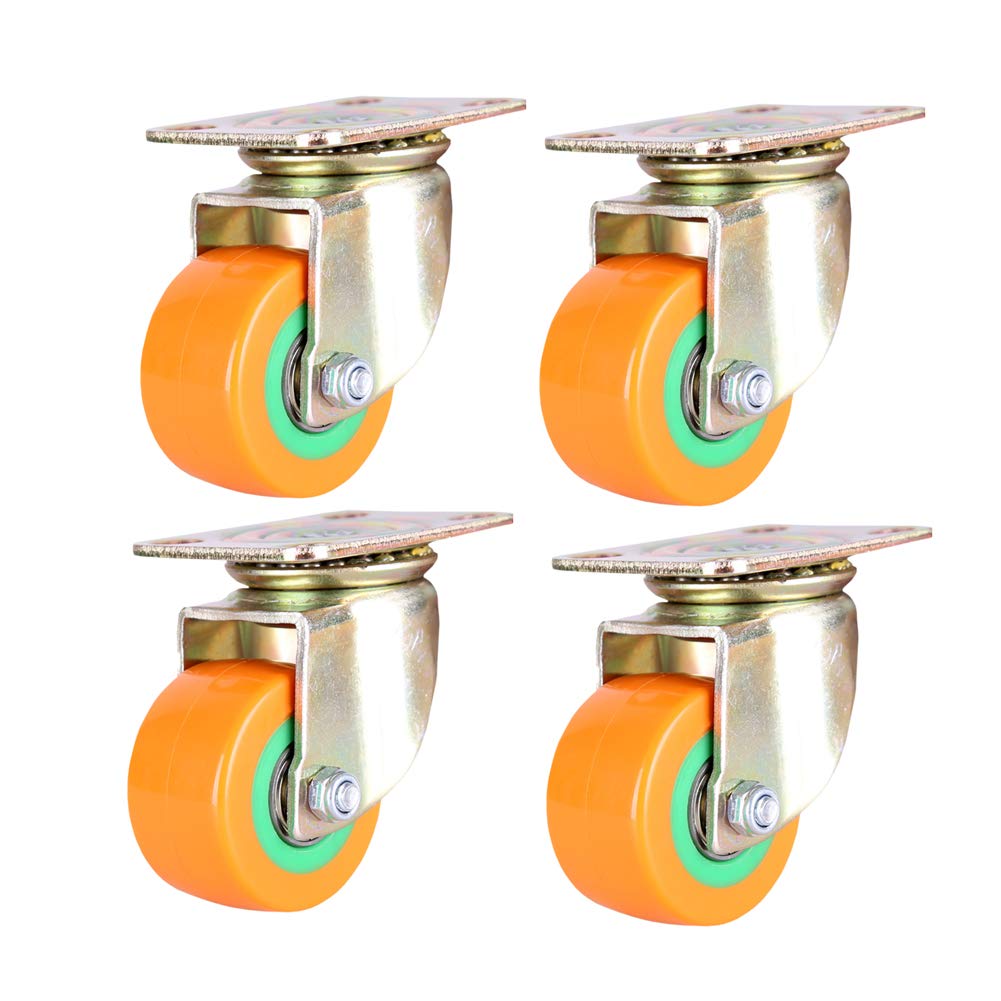 Zguouzantye Orange 4 Pcs 2In 50Mm Heavy Duty Caster Wheels For Furniture
