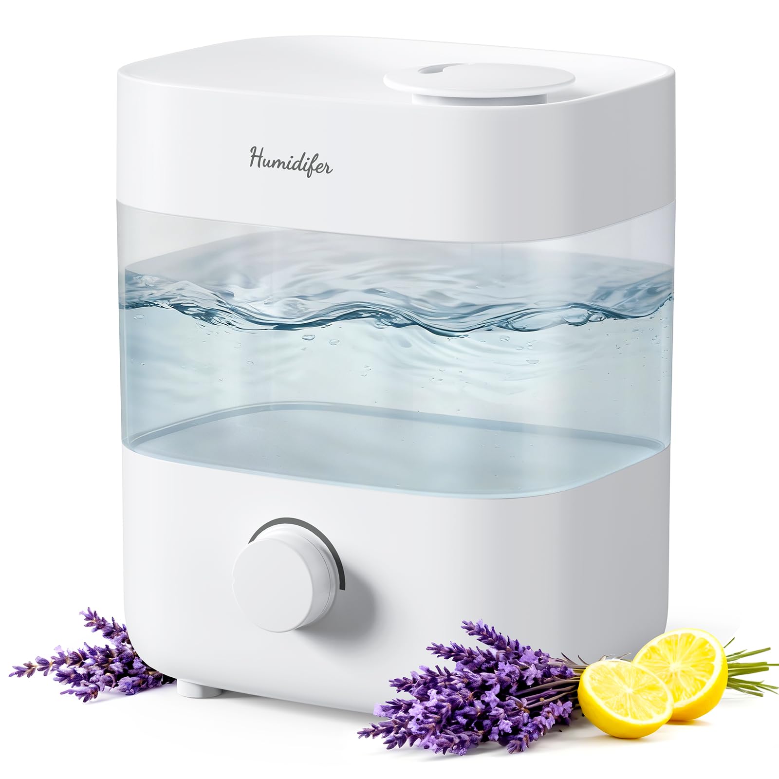Humidificadores para dormitorio, tanque de 2 litros para 15 horas, tiempo de niebla silenciosa de 20 dB, boquillas dobles, apagado automático, rotación para ajustar la intensidad de la niebla