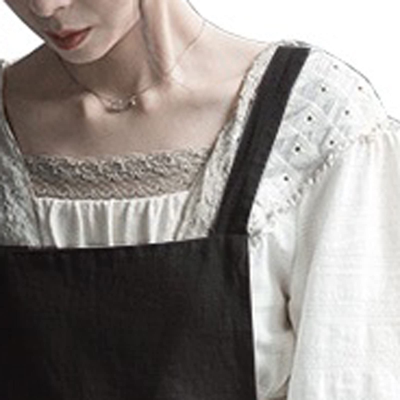 Delantal Retro Medieval de algodón y Lino para Mujer, Ideal para Cocina, Vestido, floristería, peluquería, jardín (Verde)