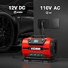 KOBB KB301 Dijital Lastik Şişirme Pompası, 12V/220V, 150 PSI, 35L/dk Hava Akışı, LED Ekran, Siyah, 1.6kg