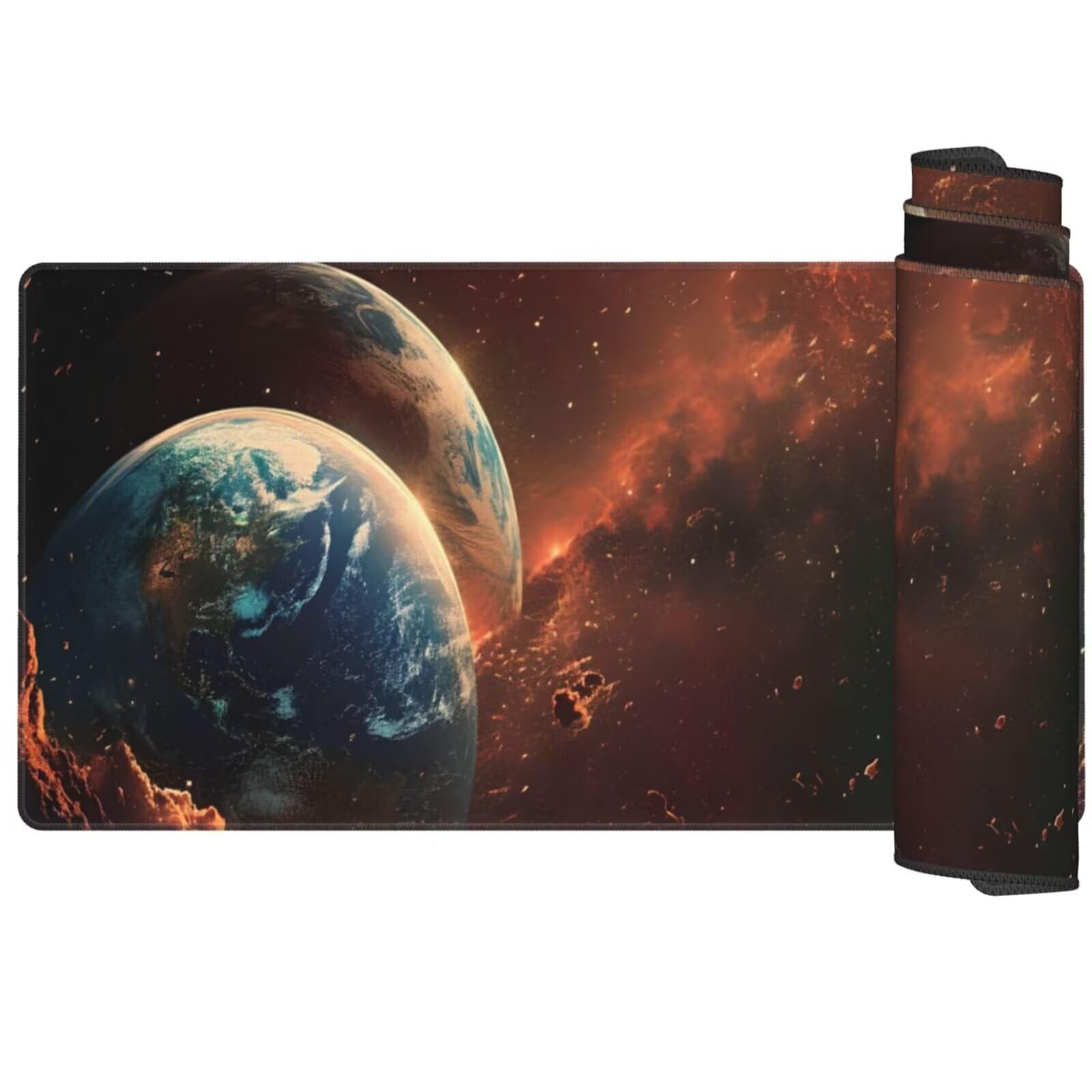 Alfombrilla Ratón Tierra Alfombrilla Ratón XXL 1600 x 800 mm, Paisaje Mouse Pad Gaming con Bordes Cosidos, Impermeable Mousepad XXL Base de Goma Antideslizante Duradera, Mouse Pad para Oficina Q472