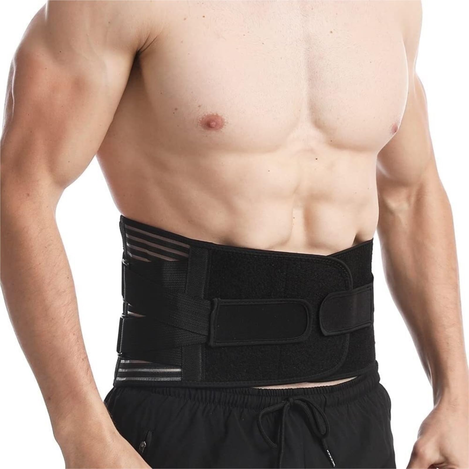 Fascia Lombare Tutore Di Supporto Lombare Cintura Di Decompressione Regolabile In Vita Tutore Per La Schiena Traspirante Cintura Di Supporto Per La Schiena A Doppia Trazione Fascia Schiena Lombare(XXL