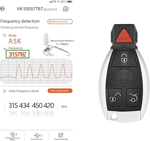Miniatura 5 de Repuesto para Mercedes Benz 1997-2016 All C CL E G GL ML R S Class Key Fob Control remoto IYZ3312 IYZ3317 315MHz 4 botones, negro