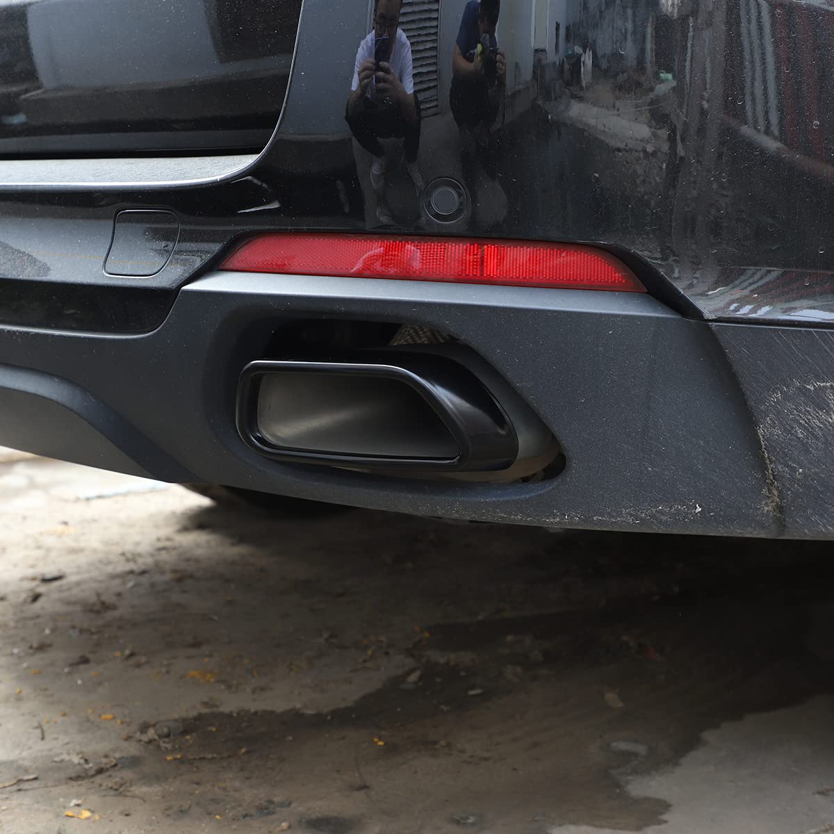 In acciaio inox, copertura per coda di gola, tubo di scarico, adatto per X5, F15, X6, F16, serie 2014-2019 (per versione standard, nero lucido)
