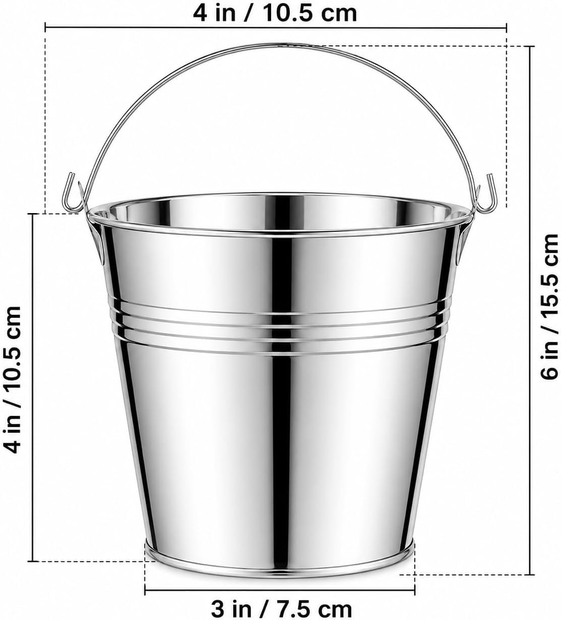 Mini secchio di metallo in acciaio inox piccolo secchio con manico,