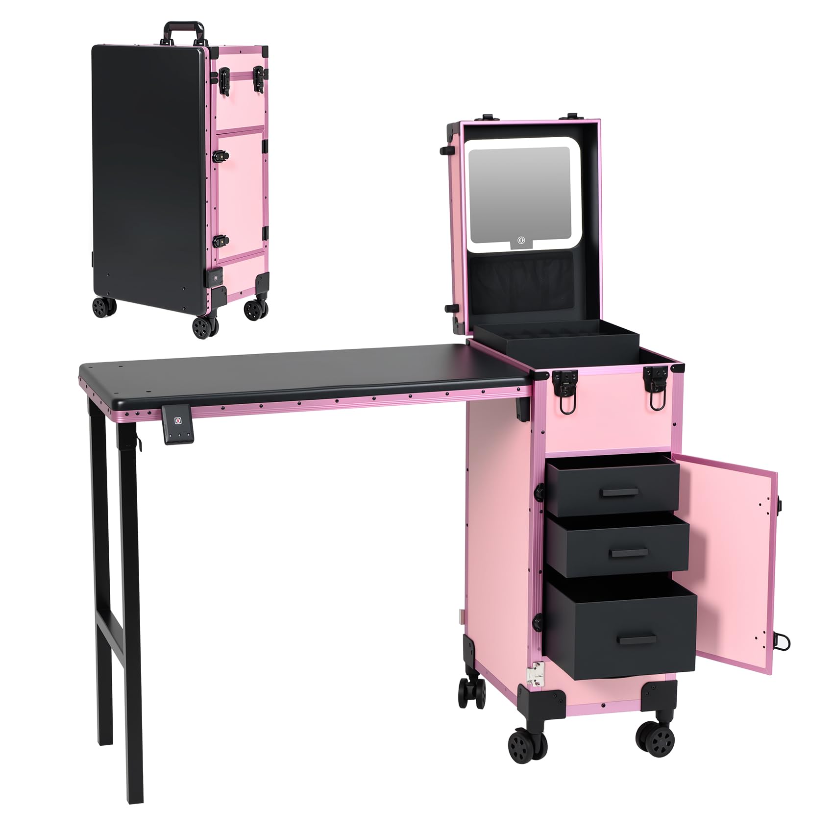 Amazon.com: Rolling Portable Manicure Table with 3 Drawers