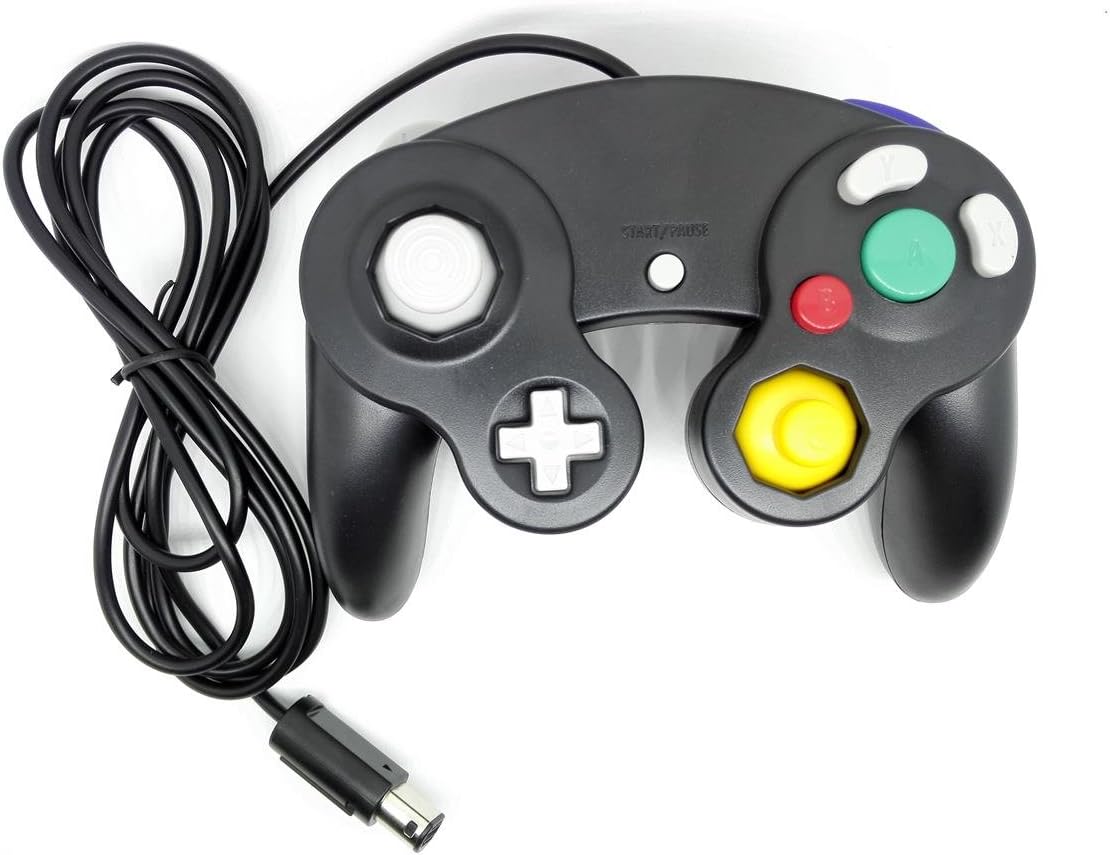 Bowink Black NGC Classic Wired Shock Joypad Game Stick Pad Controller for Wii Gamecube NGC Gc Black