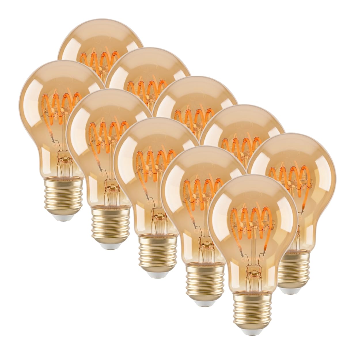 HOFSTEIN E27 LED Warmweiss Glühbirne 10er Set, Vintage Leuchtmittel Kugeloptik, 2200 Kelvin 320 Lumen A60, Dekorative Glühbirne Für Wohnzimmer, Schlafzimmer Und Gastronomie, 230V, Dimmbar