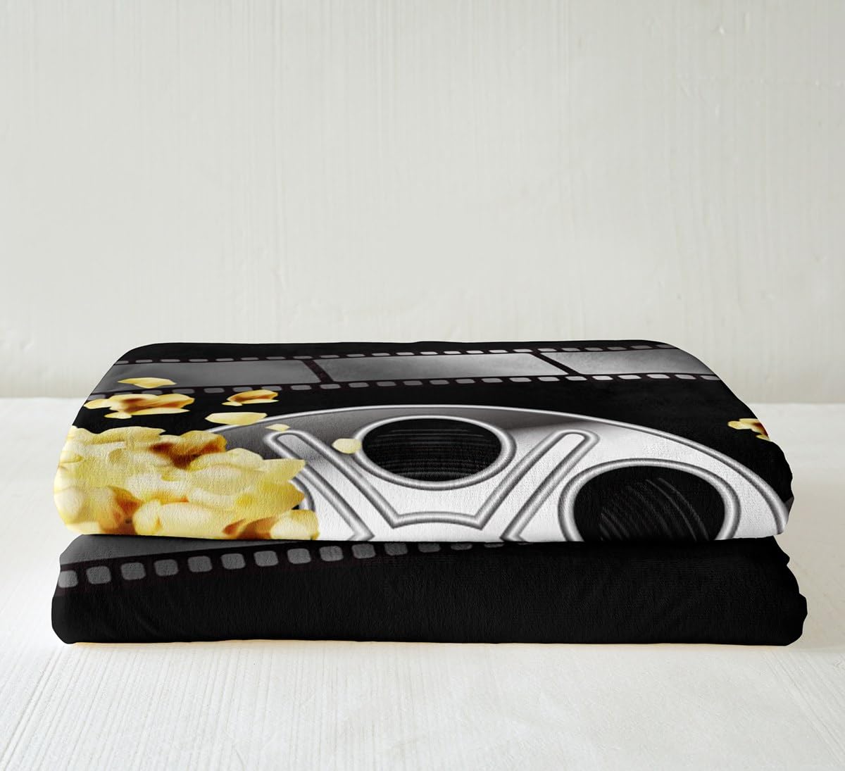 Movie Theater Decor Fleece Throw Blanket Kids Movie Night Plush Blanket for Boys Movie Ticket Popcorn Sherpa Blanket Breathable Cinema Fuzzy Blanket Room Decor Home Theater Baby 30x40 Inch - Image 4