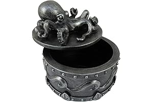 World of Wonders "Sea Safe Keeper" Pewter Octopus Nautical Decor Trinket Box