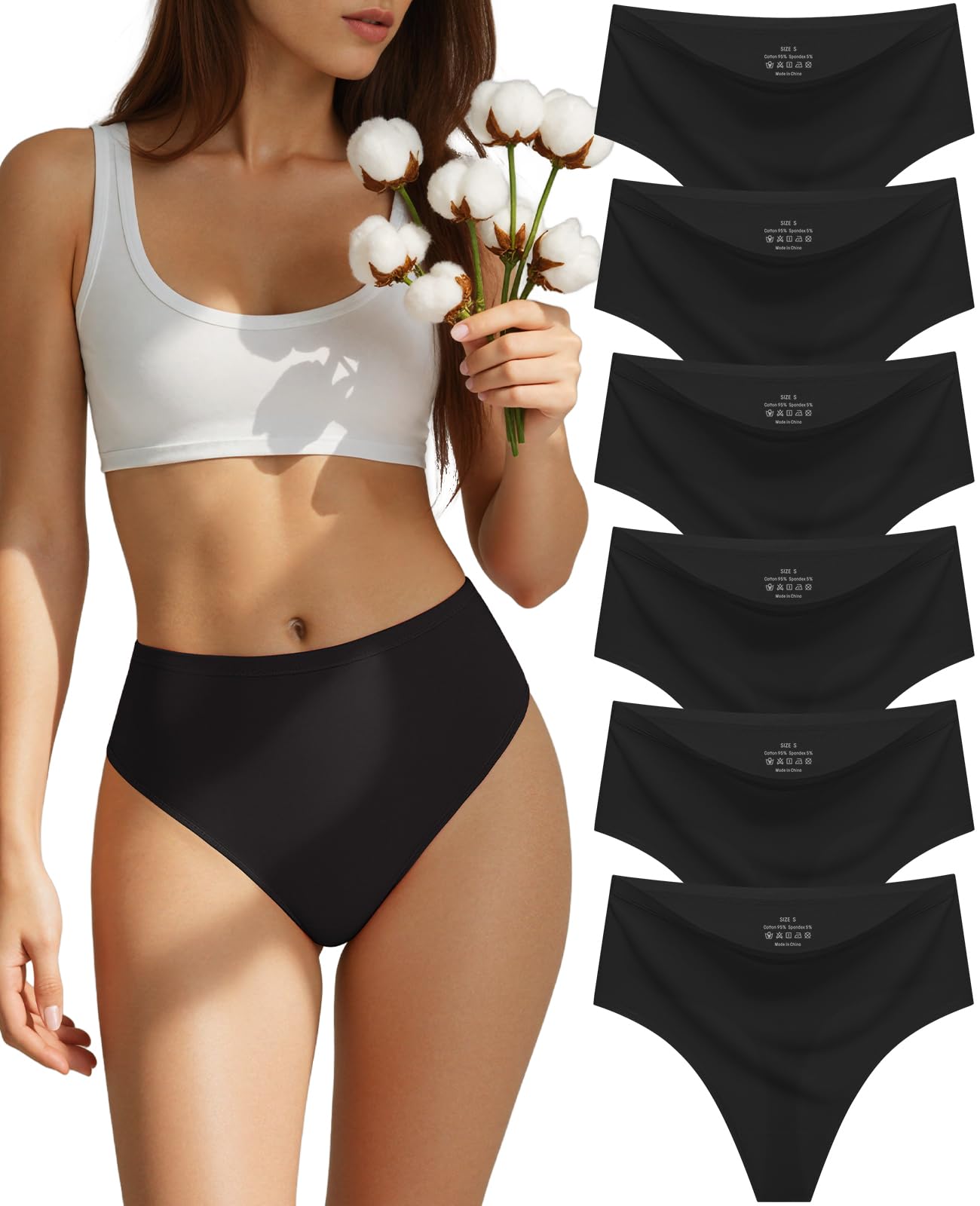 sosusu Seamless Cotton Thongs