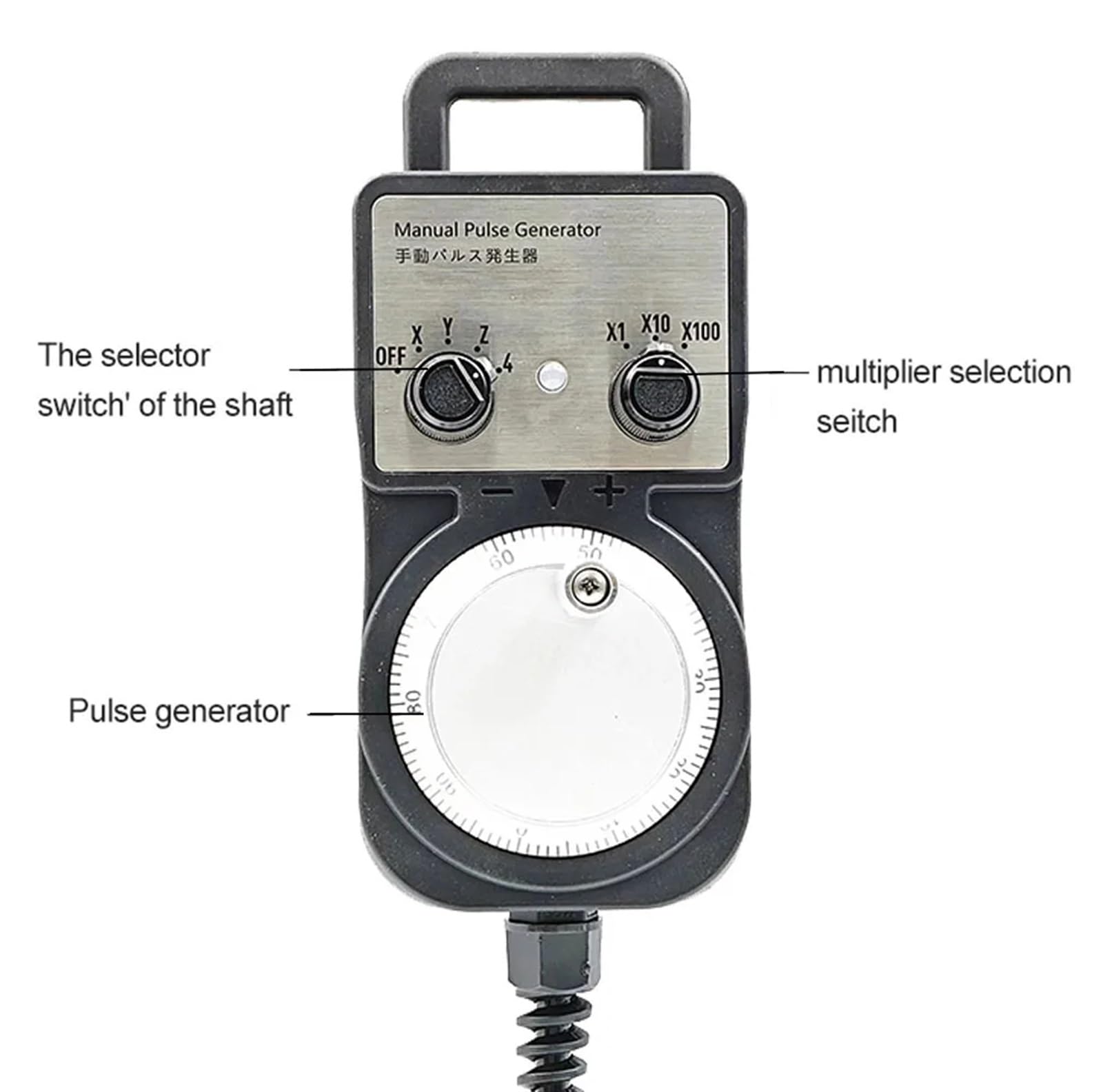 Generador de pulsos manual, volante electrónico de 4 ejes, 6 ejes, MPG, 60 mm, DC5V, 100PPR para máquina enrutadora (4aixs)