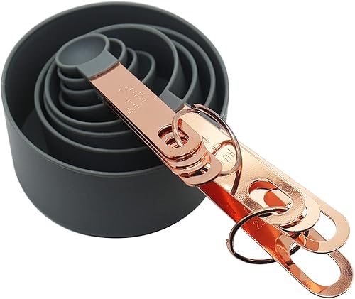 Miniatura 16 de Juego de taza medidora y cuchara medidora, juego de 8 tazas medidoras de líquidos o juego de tazas medidoras en seco, juego de cucharas medidoras