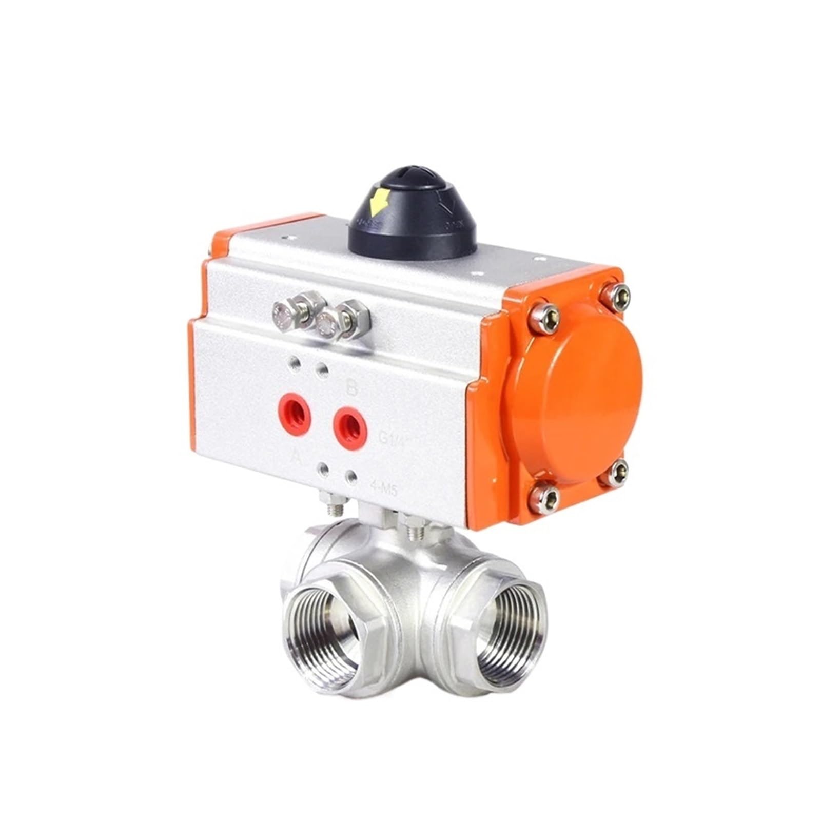 Vanne à bille pneumatique inox 3/8 trois voies pour résoudre les pannes de flux