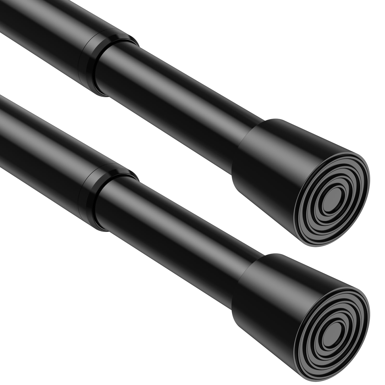 BSYXLSX Tension Rod 70-100cm(27-39in) (2 Pack) ,Spring-Loaded No-Drilling Curtain Poles for Small Windows, Clothes Hanging, Adjustable Net Curtain Rod,Black — image 1