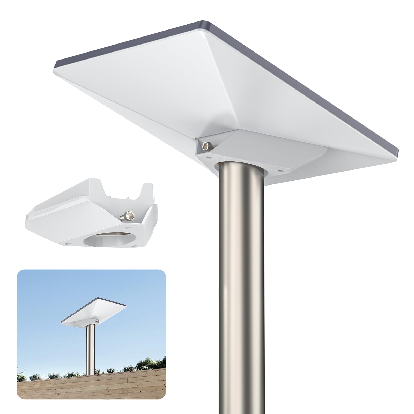 EDUP Starlink - Mini kit de montaje, poste ABS de alta calidad y soporte plano para mini plato Starlink, adaptador de tubo (3-5,4 cm) y superficie plana, ideal para RV, furgoneta, barco, techo y uso