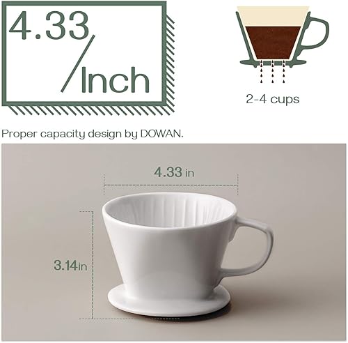 Miniatura 3 de DOWAN Gotero de café para verter sobre café, cafetera no eléctrica, accesorios de preparación lenta de porcelana para el hogar, cafetería,
