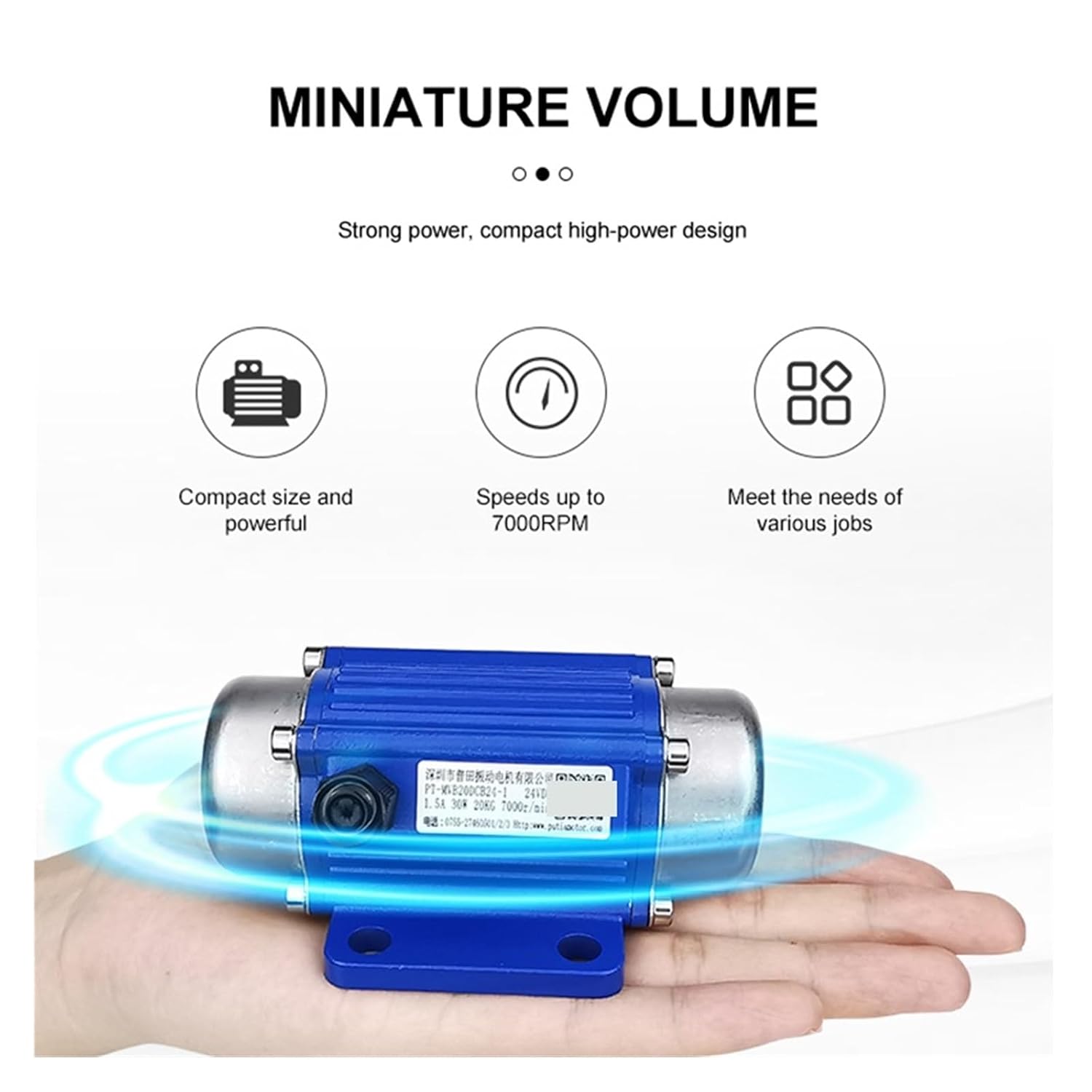 DC Brushless 12V 24V Vibration Electronic Starter High Frequency Conversion Miniature Vibrator Motors with Governor Digital Display(RPM3000 10W,24V)