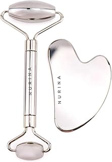 NURINA Rodillo facial de acero inoxidable pur...