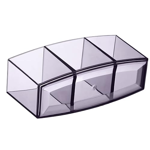 Miniatura 3 de HBlife Organizador de brochas de maquillaje transparente, almacenamiento de pinceles cosméticos acrílicos con 3 ranuras, estuche de exhibición de