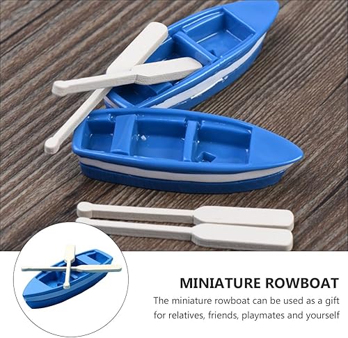 Miniatura 2 de SAFIGLE 5 juegos de decoración de mini barcos y paletas, miniatura náuticas de resina y madera para casa de muñecas, jardín, hogar, vacaciones y