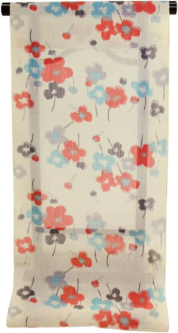 白ラメゴージャス牡丹に熨斗柄 未仕立て 胴裏付き モード 赤/黒/白