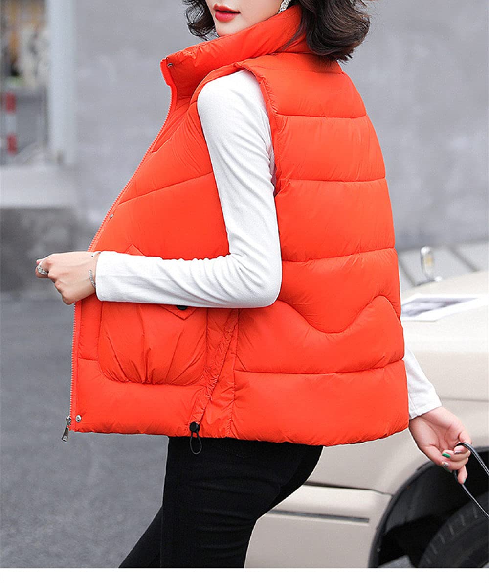 Chaleco Sin Mangas Para Mujer, Chaleco Acolchado Mujer Chaqueta Sin Mangas Naranja Glossy Puffer Steppweste Chaleco Elegante Chaleco Acolchado Sin Mangas Abrigo Puffer Mujer Niña Invierno Chaleco