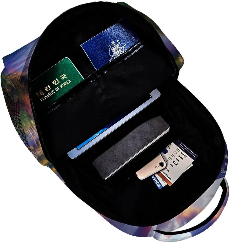 Patriotic Eagle Backpack,American Flag Polyester Backpacks,Lightweight Double Shoulder Back Pack for Adults Teens,Cross Inspirational Bookbag,School Bag Gifts,Casual Travel Daypack Book Packs - Image 6