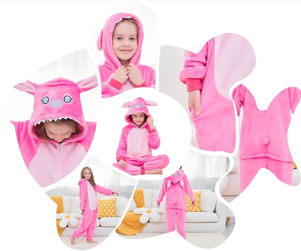 NXLYDZSW Unisex Kids Cosplay Costumes,Flannel Animal Onesie Sleepwear Costumes for Girl - Image 3
