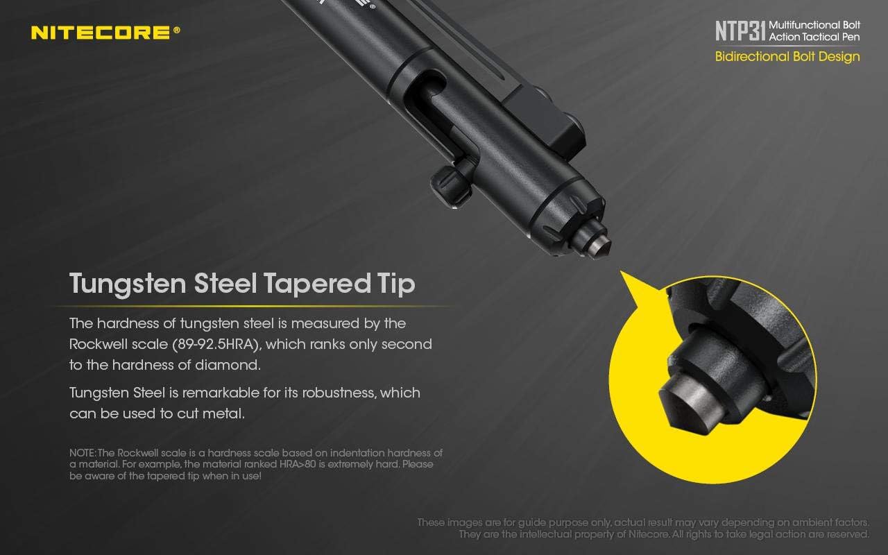 Nitecore NTP31 Aluminum Multifunctional Bolt Action Design Tactical Pen
