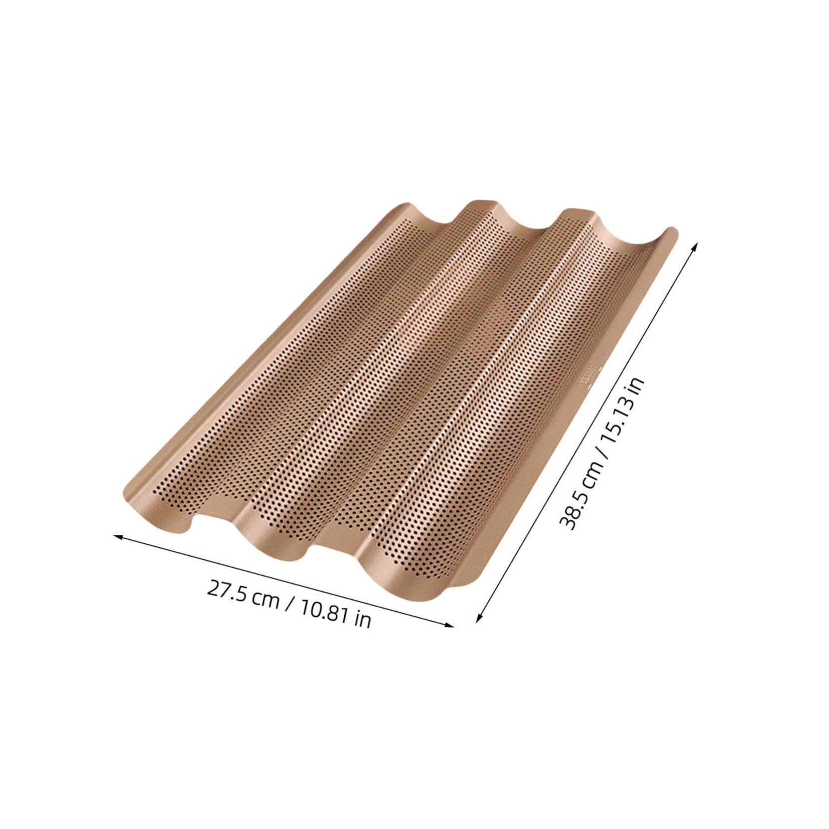 French Bread Baking Pan aus Hochwertigem Edelstahl Nonstick Baguetteform mit Schneller Wärmeleitung Gleichmäßiger Hitzeverteilung Säure Alkalibeständig Langlebiges Backblech in