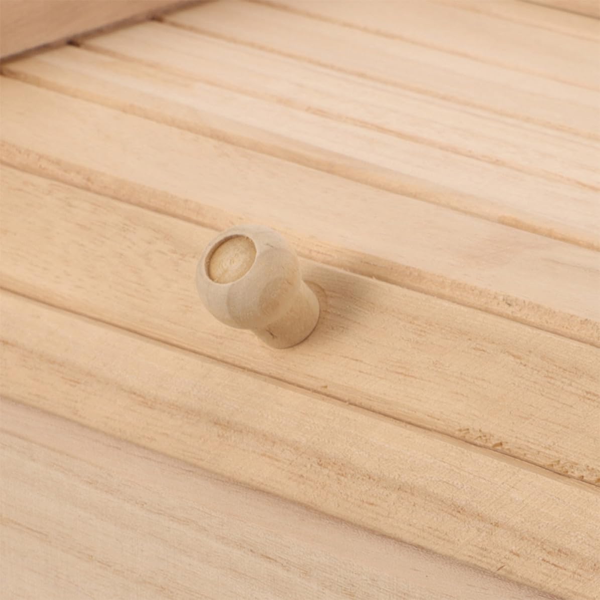 WOONEKY Holz Reisbehälter 10kg in Beige mit Deckel für Lebensmittel | Rollverschluss, Trockene Lagerung, Praktische Größe für Vorrat und Küche