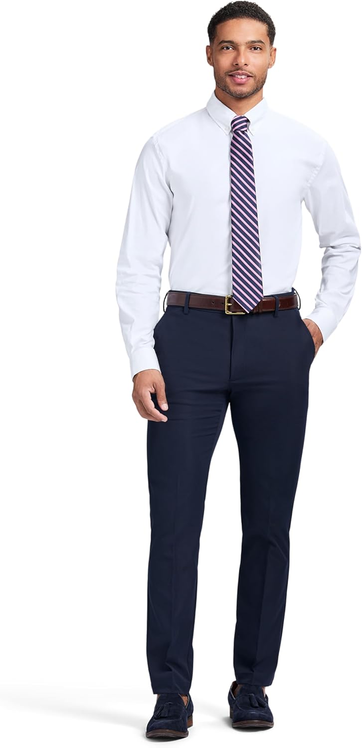 Izod Mens Slim Fit Dress Shirt Long Sleeve Wrinkle Free Stretch Button Down Collar - Image 4