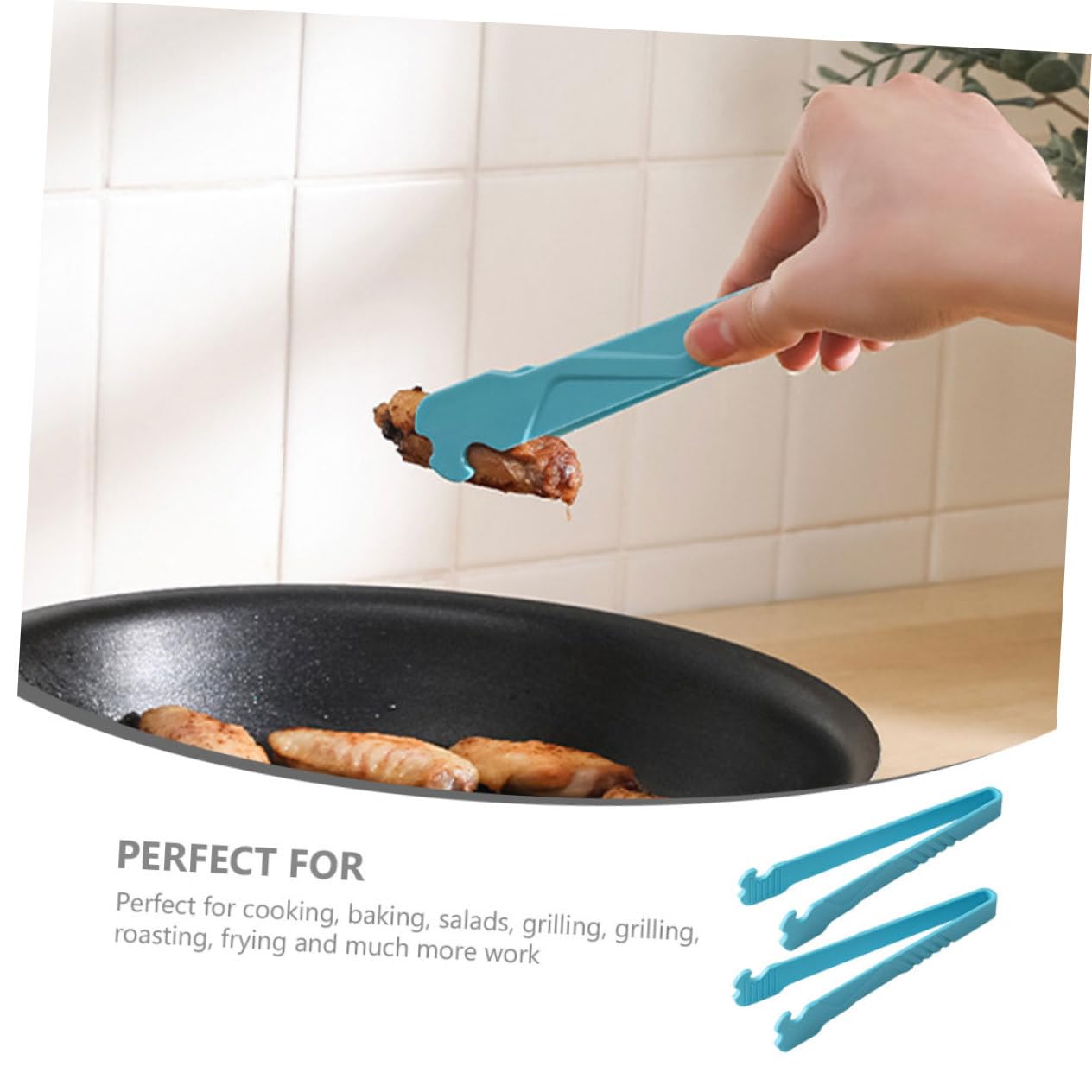 Abaodam 4 Set Pinze Multi Per Bbq E Servizio Alimentare Da Ergonomiche E Scottatura Per Carne Pasta Pane E Ghiaccio 2 Pezzi * 4