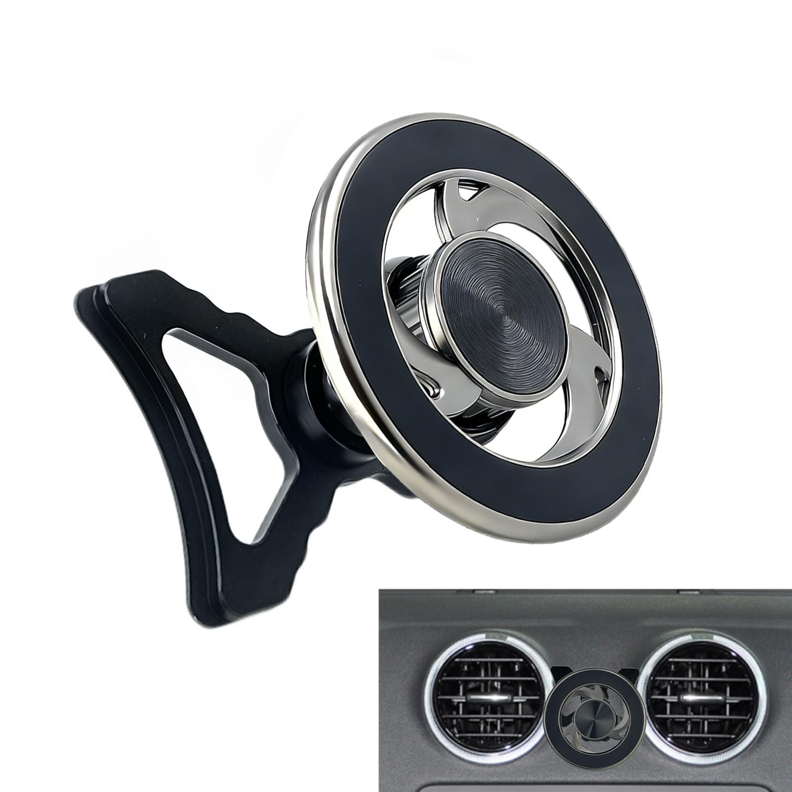 Magnetyczny uchwyt na telefon komórkowy do Audi A3 8P 2004-2013, uchwyt samochodowy z otworami wentylacyjnymi, obrotowy o 360°, do iPhone 17 16 15 14 i GPS
