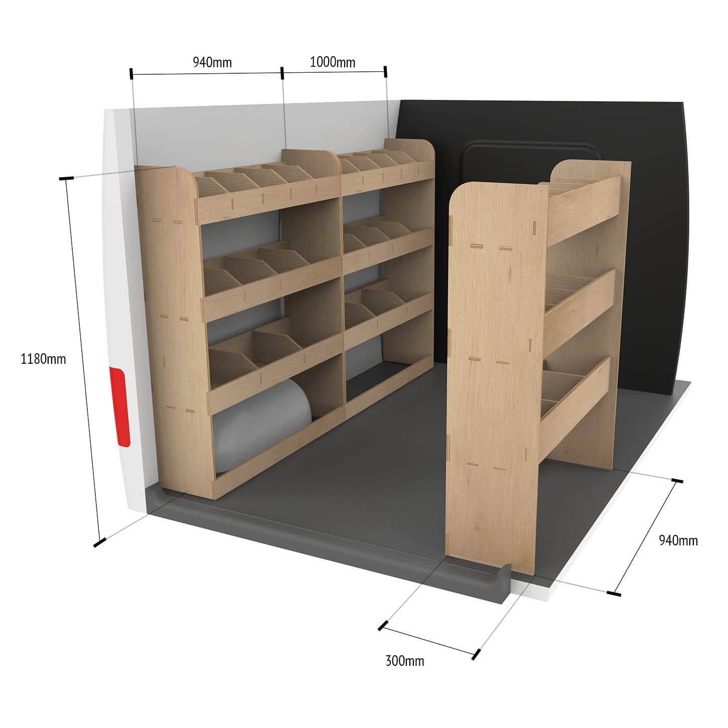 Scaffale Per Furgone Citroen Jumpy M (L2) 2016+ - Lato Passeggero, Compensato FSC, Montaggio In 10 Minuti - Foto 10