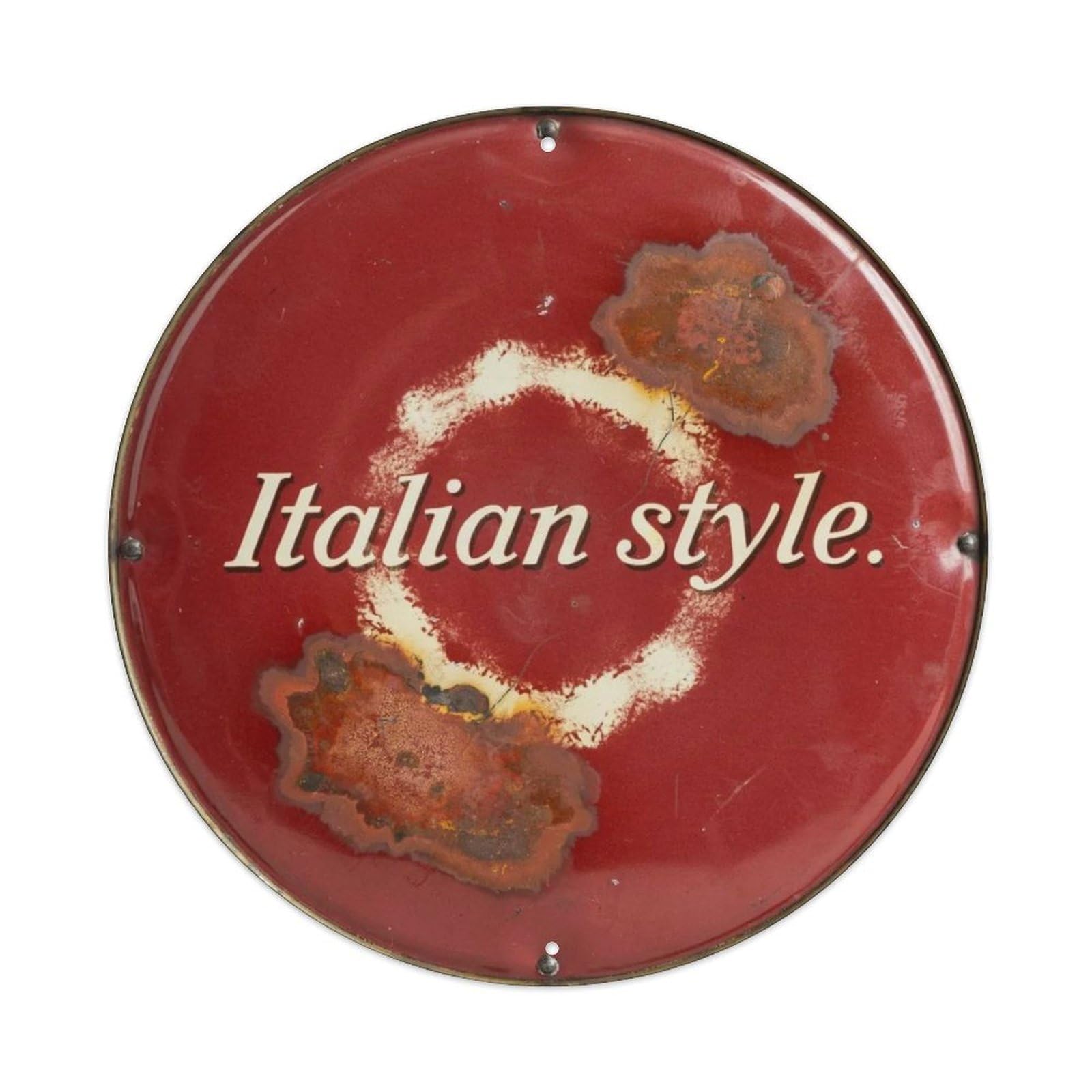 Italian Style. Metal Tin Sign Plaque