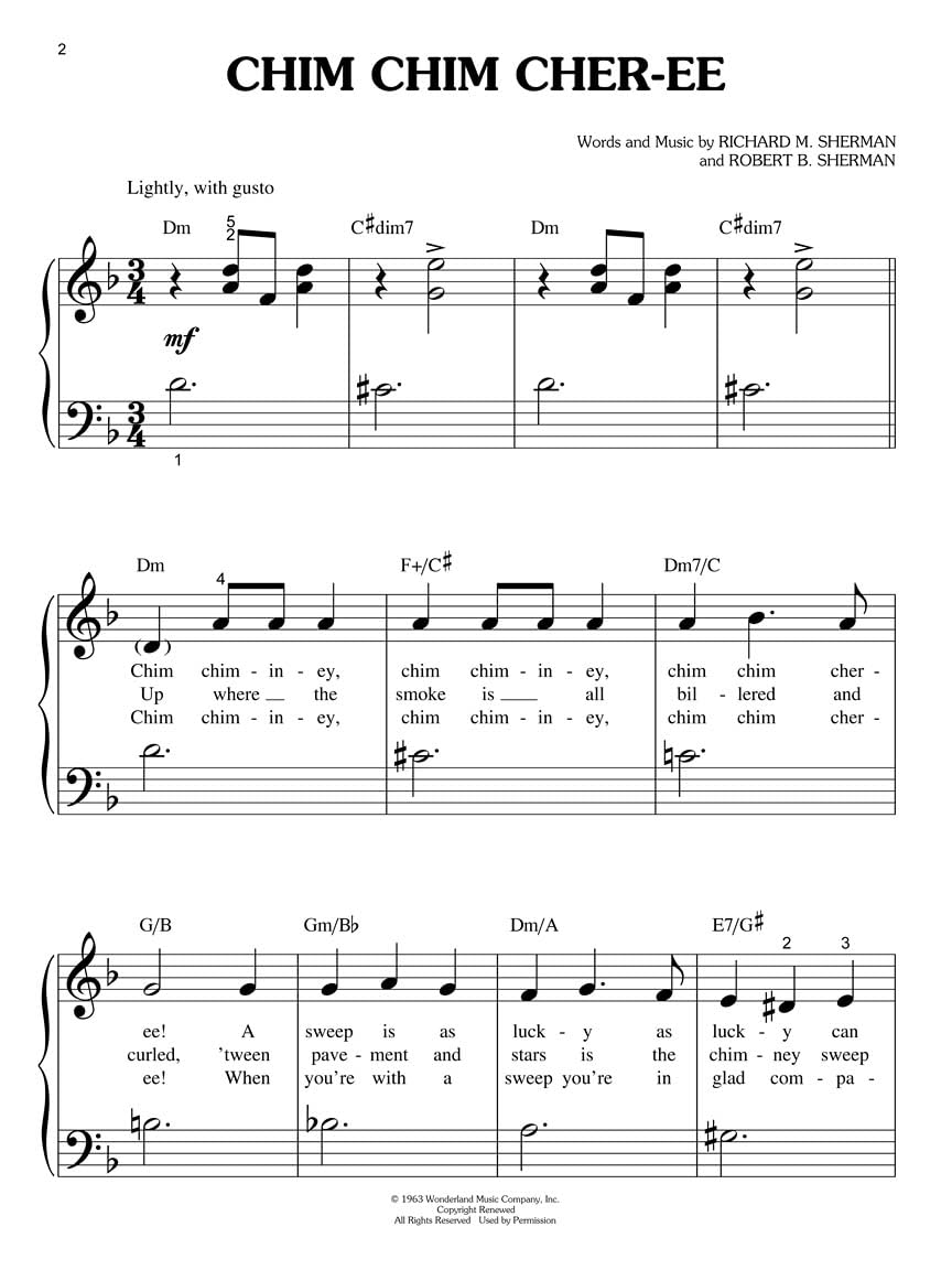 Mary Poppins – Big Note Piano Songbook | 11 Classic Songs from the Disney Movie with Easy Arrangements and Lyrics | Hal Leonard Sheet Music for Beginners and Advanced Players