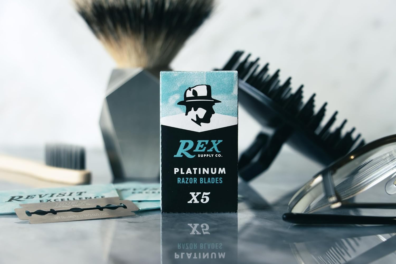 Rex Supply Co., 100 Double Edge Safety Razor Blades, Platinum Coated, Made in the Czech Republic